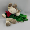 Doudou cerf elan renne blanc gris vert rouge BENGY