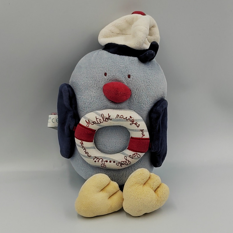 Doudou oiseau bleu marin bouée Matelot navigue SUCRE D'ORGE