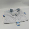 Doudou plat carré lapin bleu ciel Lapidou NATTOU