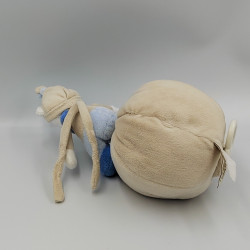 Doudou musical ours bleu beige sur boule NICOTOY