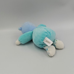 Doudou hippopotame bleu blanc arc en ciel GIPSY
