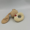 Doudou hochet lapin beige écru TEX