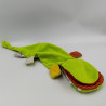 Doudou plat crocodile vert rouge LILLIPUTIENS