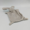 DOUDOU PLAT LAPIN GRIS BLANC GRAIN DE BLE