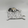 Doudou plat lapin gris blanc fleurs leopard lovely masque IKKS