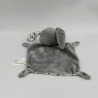 Doudou plat lapin gris blanc fleurs leopard lovely masque IKKS