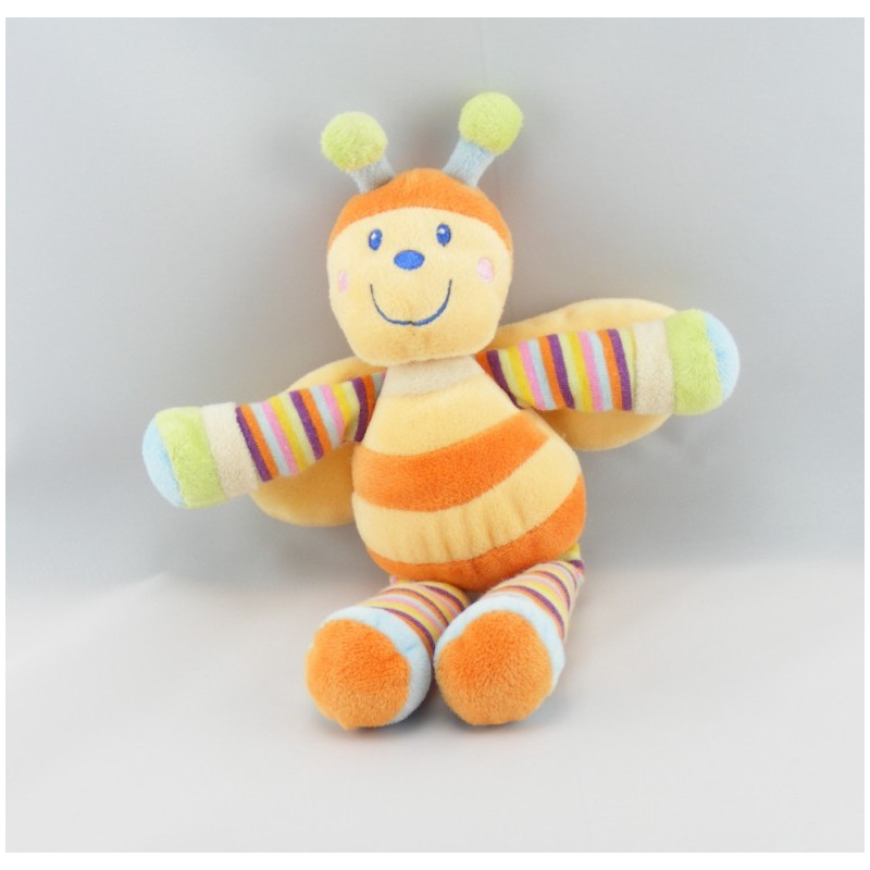 Doudou musical abeille orange jaune MOTS D'ENFANTS