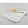 Doudou plat lapin blanc couture orange SUCRE D'ORGE