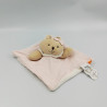 Doudou bio plat lapin rose blanc Baby nat