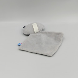 Doudou plat panda raton gris bleu SUCRE D'ORGE