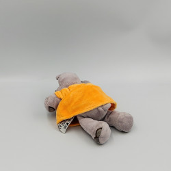 Doudou hippopotame gris orange INFLUX
