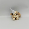 Petit doudou ours beige écru bleu attache tétine BUKOWSKI