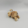 Petit doudou ours beige écru bleu attache tétine BUKOWSKI