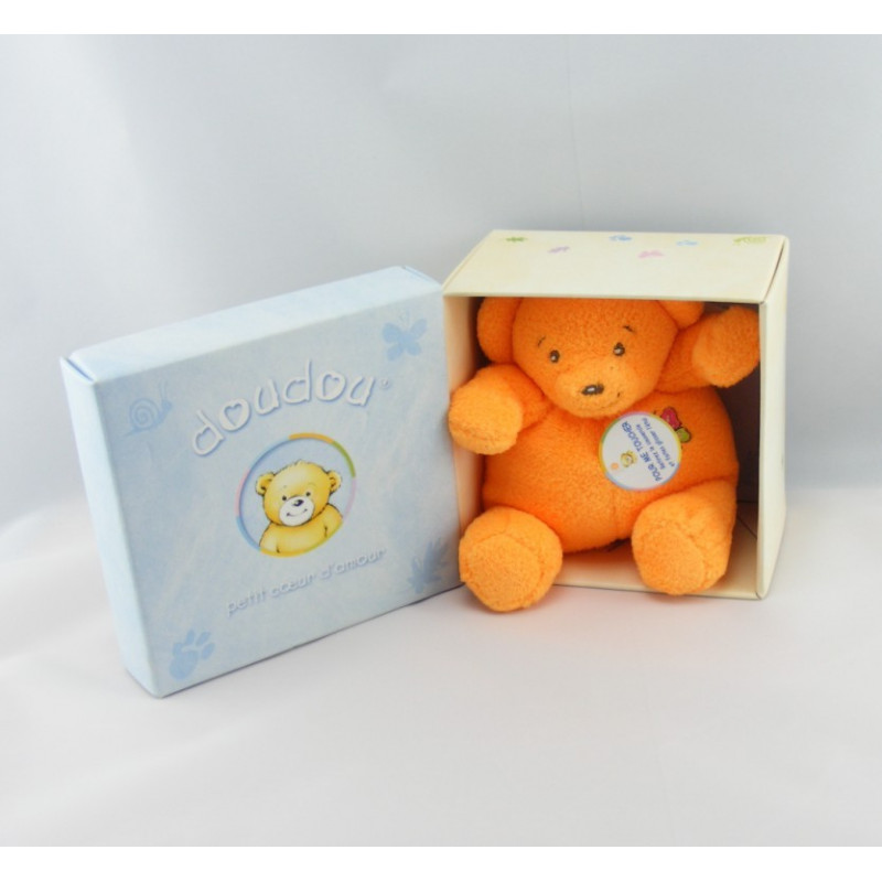 Doudou ours rose abeille brodée NOUNOURS 25 cm