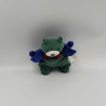 Doudou ours vert bleu noeud rouge Camaieu