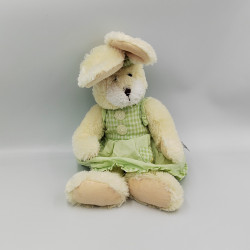Doudou lapin écru blanc vert vichy SUNKID