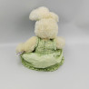 Doudou lapin écru blanc vert vichy SUNKID