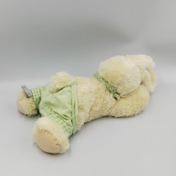 Doudou lapin écru blanc vert vichy SUNKID