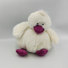 Doudou canard blanc rose MES PETITS CAILLOUX CMP