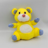 Peluche Puffalump ours jaune blanc bleu vichy