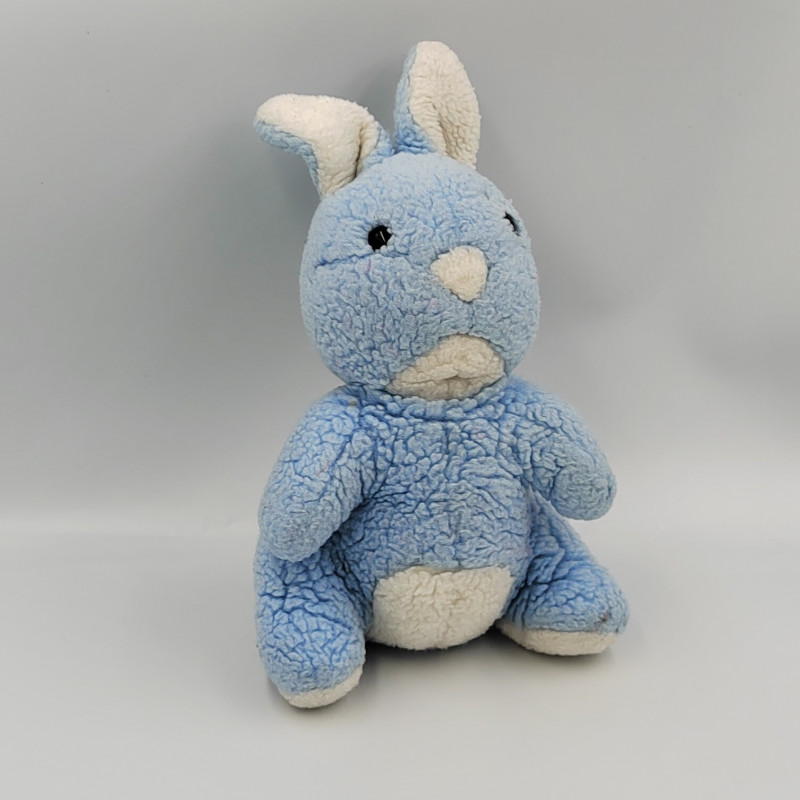 ANCIENNE PELUCHE LAPIN BLEU BLANC NOUNOURS