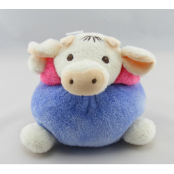 Doudou semi Plat Vache violet bonnet Joker Nounours