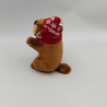 Doudou castor marron écharpe bonnet rouge SPLASH ARTS