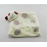 Doudou mouton blanc avec hochet anneau bordeaux KIABI