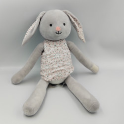 Doudou lapin gris blanc...