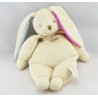 Doudou lapin blanc salopette jaune orange BABY NAT NEUF