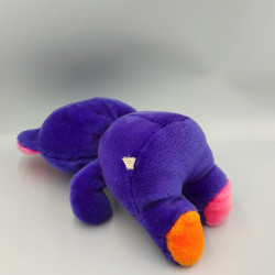 Ancienne peluche ours violet rose orange