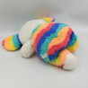 Ancienne peluche souris blanc bleu rose jaune vert Arc en ciel