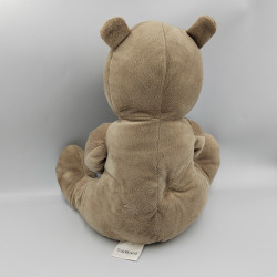 Grande peluche doudou hippopotame marron beige