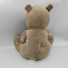 Grande peluche doudou hippopotame marron beige