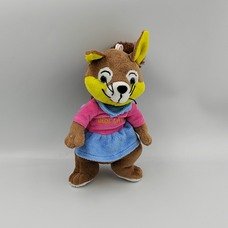 Peluche écureuil marron rose bleu jaune DIDI LAND CREATION GROSS