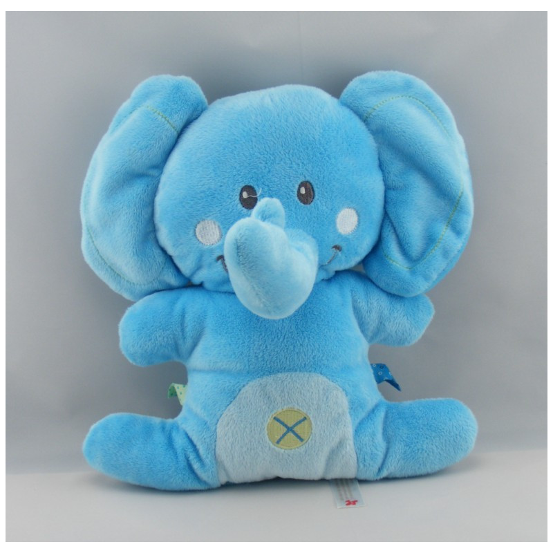 Doudou éléphant beige bleu NICOTOY