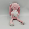 Doudou musical lapin rose blanc étoiles TEX BABY