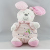 Doudou semi plat lapin rose oiseau vert NICOTOY KIABI