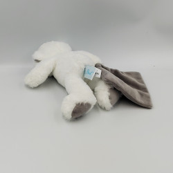 Doudou ours blanc gris mouchoir Pap ours BABY NAT