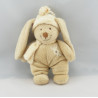 Doudou Lapin Beige foulard écru NICOTOY
