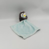 Doudou pingouin gris blanc mouchoir bleu NICOTOY