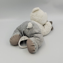 Doudou musical ours blanc gris étoiles TEX BABY