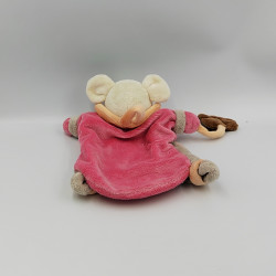 Doudou plat marionnette souris Nala adore le chocolat BABY NAT