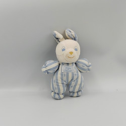 Doudou lapin blanc rayé...