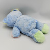 Ancienne peluche ours bleu rose vert jaune NOUNOURS