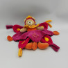 Doudou et compagnie plat ours princesse Indidou rose orange