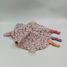 Doudou plat lapin orange rose blanc violet fleurs DOUKIDOU