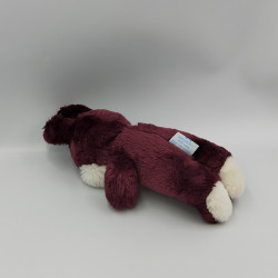 Ancien Doudou lapin marron prune bordeaux NOUNOURS