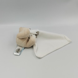 Doudou ours beige écru mouchoir blanc Baby nat