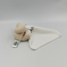Doudou ours beige écru mouchoir blanc Baby nat